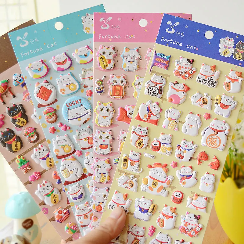 

1pcs DIY Colorful cat 3D kawaii Stickers Diary Planner Journal Note Diary Paper Scrapbooking Albums PhotoTag
