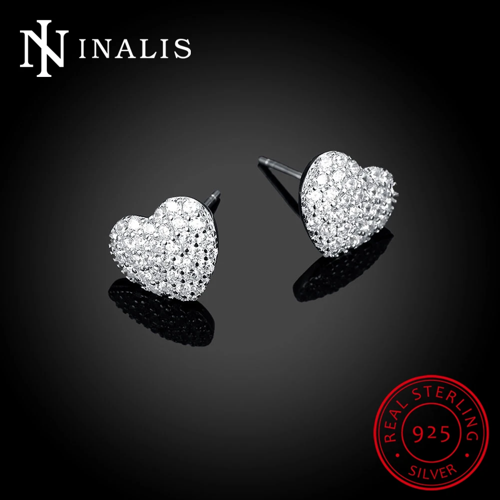 Женские серьги гвоздики из серебра 925 пробы с цирконом|silver stud earrings|sterling silver earringsstud
