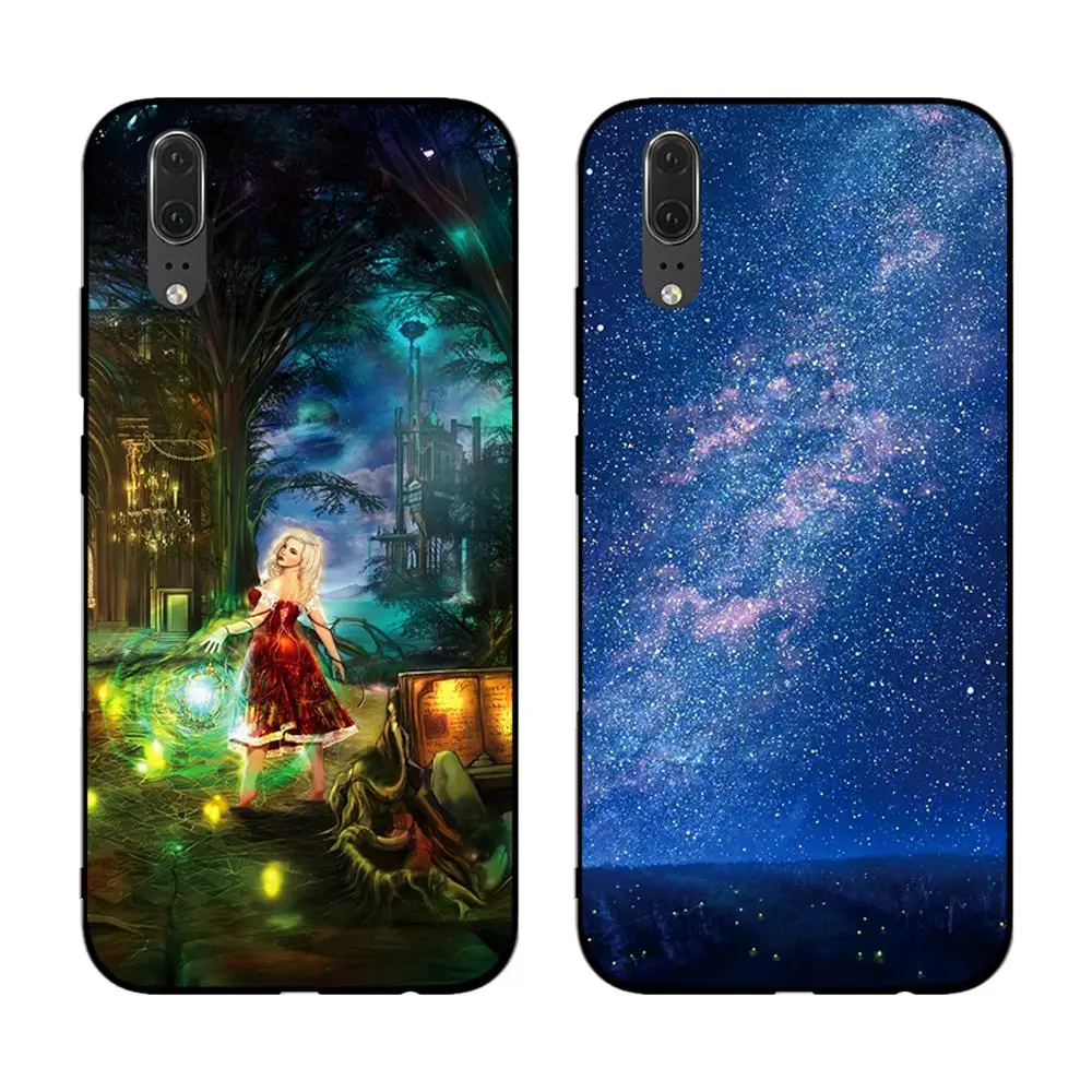 Purple universe and giraffe Soft Case for Huawei Y6 Y7 Y9 Prime 2017 2018 2019 Nova 2i 3 4 3i Lite Mate 10 20 Pro | Мобильные