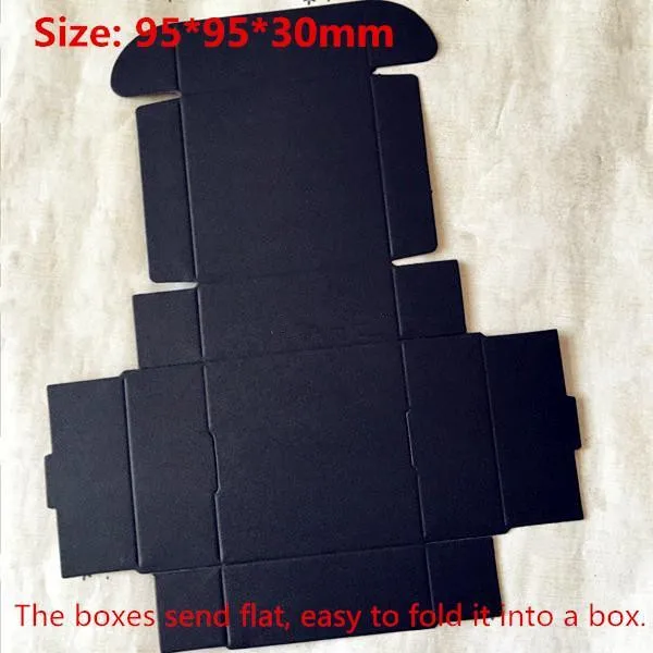 

50pcs/lot-9.5*9.5*3cm Big Size Blank Aircraft Cardboard Party Boxes Craftwork Gift, Fastener, Ear Rings Black Paper Boxes