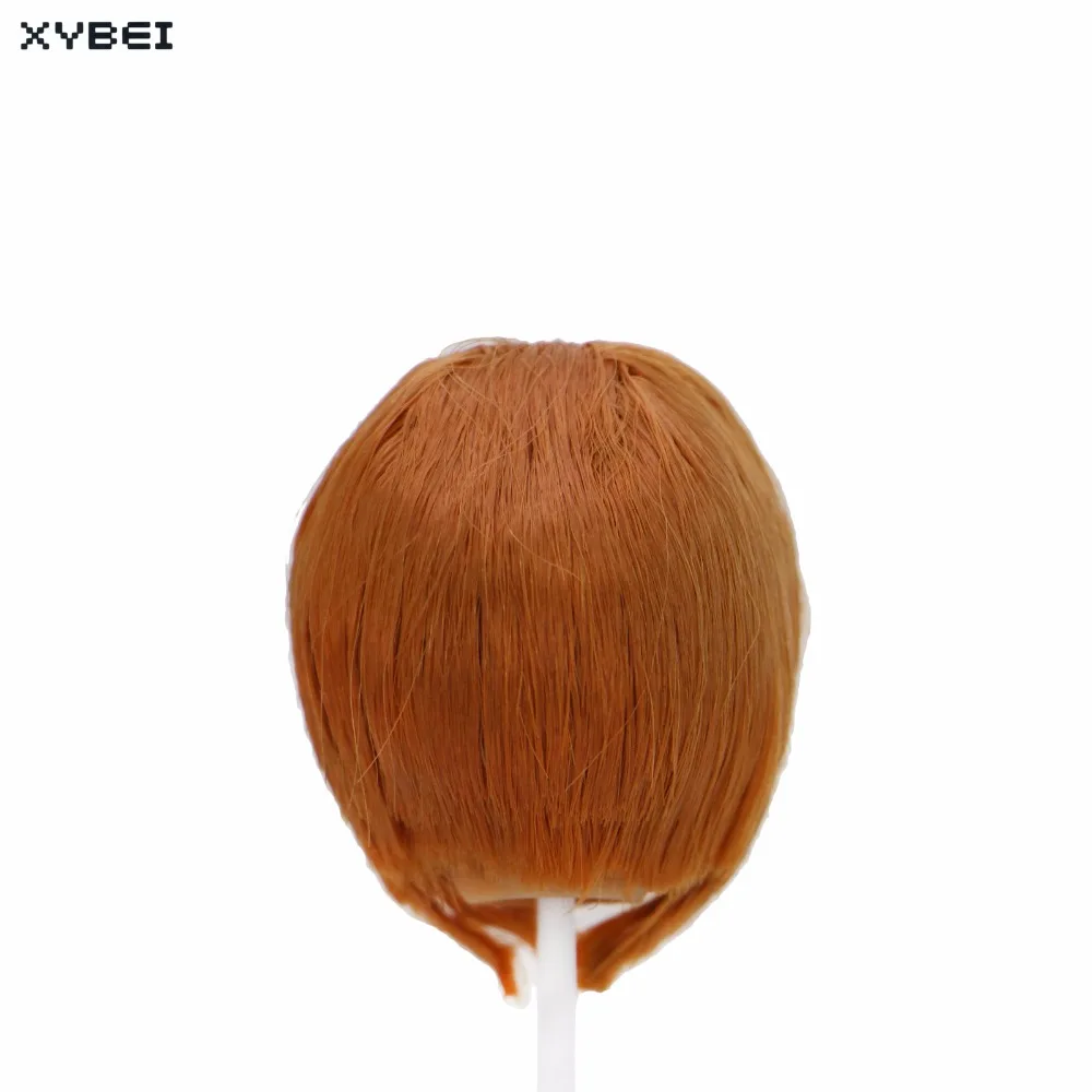 Высокое качество волосы боба оранжевые прямые с розовыми губами длинные ресницы