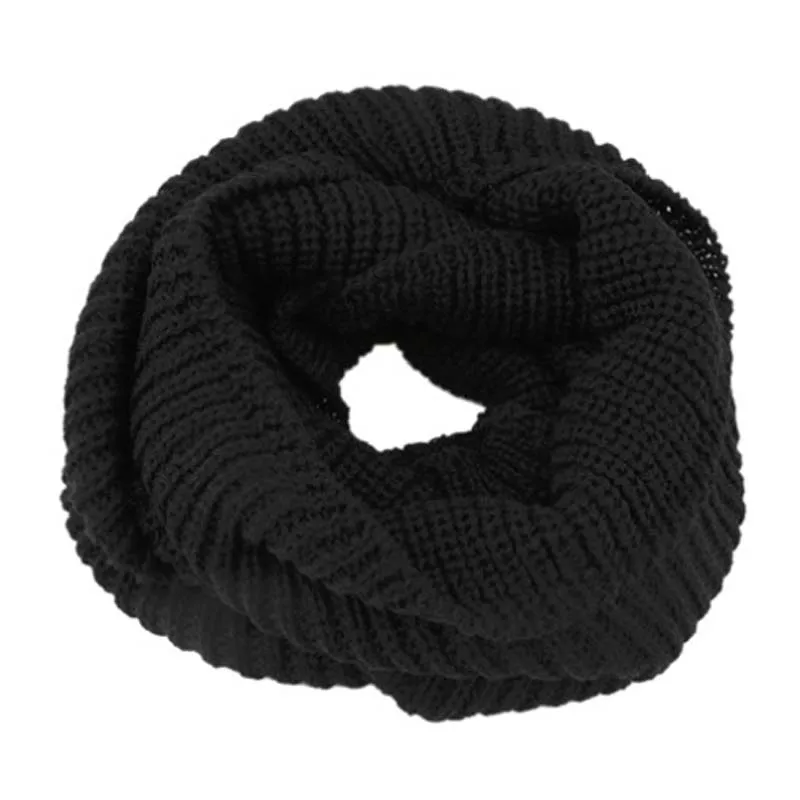 Женский зимний мягкий теплый вязаный шарф с 2 кольцами длинный хомутом шаль для
