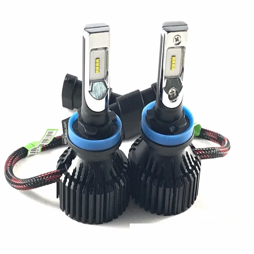 Fuleem 2 шт. светодиодный ные Фары H4 H7 H11 HB3 HB4 светодиодные чипы 6500K 60 Вт 8000LM