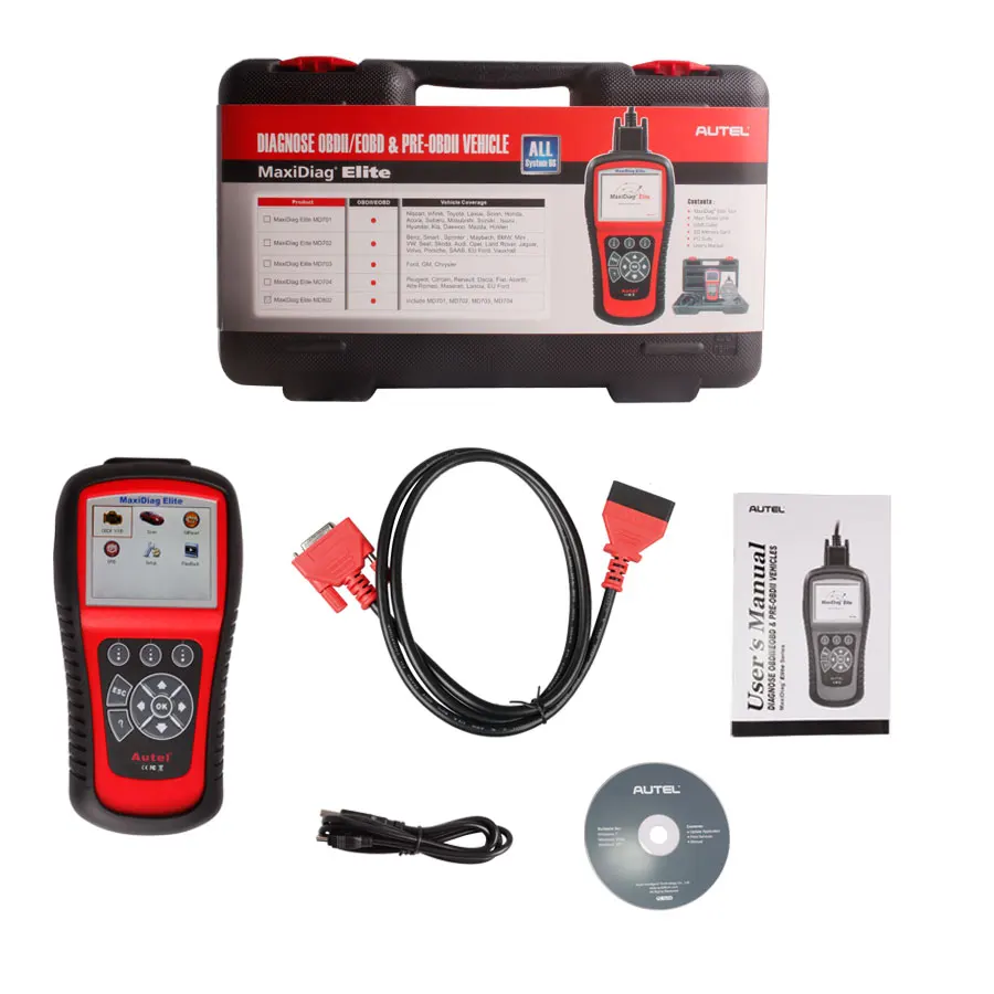 Autel MaxiDiag Elite MD802 Все Системы + модель DS сканер бесплатного обновления онлайн |