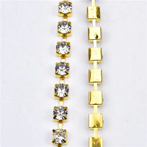 8mm gold Список 8 мм 5 двор/lot Перл Ясно горный хрусталь Кубок цепи с AAA хрустальный камень пистолет базовый цвет заводская цена мешок декоративная стразы для рукоделия - Цвет: 8mm gold