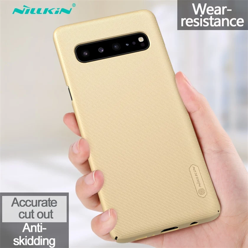 Чехол для samsung Galaxy S10 5G Nillkin Super Frosted Shield жесткая задняя панель из поликарбоната простой защитный чехол для телефона samsung S10 5G - Цвет: Gold