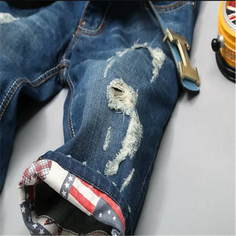 2018 мужские Короткие Джинсы Проблемные ripped Мода Повседневная Хип-хоп летние шорты