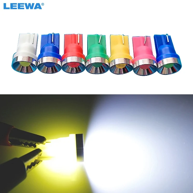 LEEWA 50 шт. 2 Вт автомобильный T10 194 W5W алюминиевый прожектор купол светодиодный