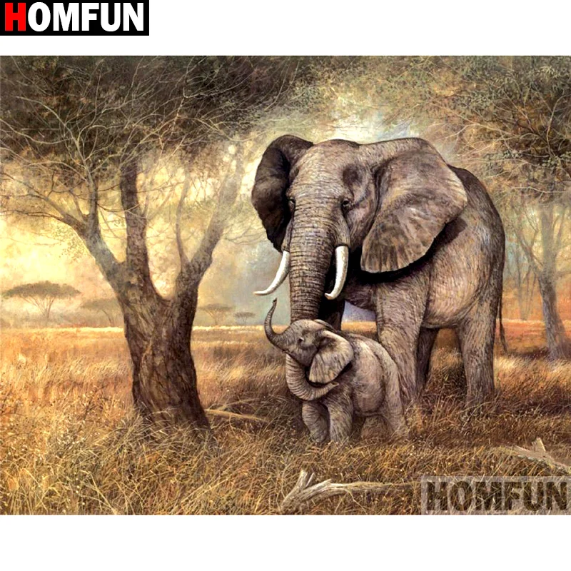 Алмазная живопись HOMFUN слон картина из квадратных/круглых страз сделай сам
