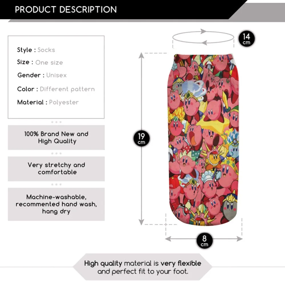 Носки для мужчин и женщин Nintendo розовые носки с объемным рисунком короткие