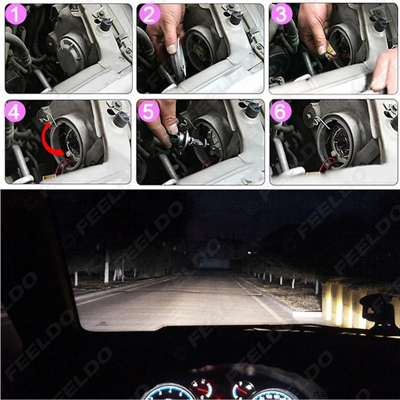 FEELDO 2 шт H7 55W 100W 12V супер белая лампа фары автомобиля источник света для парковки # FD