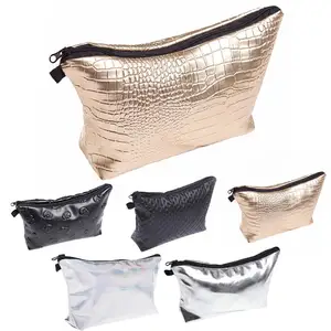 Новый тисненый водонепроницаемый из искусственной кожи сумки для макияжа Кошелек для стирки Органайзер чехол для карандашей контейнерный мешочек сумка для туалетных принадлежностей
