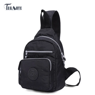 black TEGAOTE, нагрудные сумки, мужские,, водонепроницаемые, слинг, нагрудная сумка, одноцветные, на одно плечо, сумки через плечо, многофункциональные сумки - Цвет: black