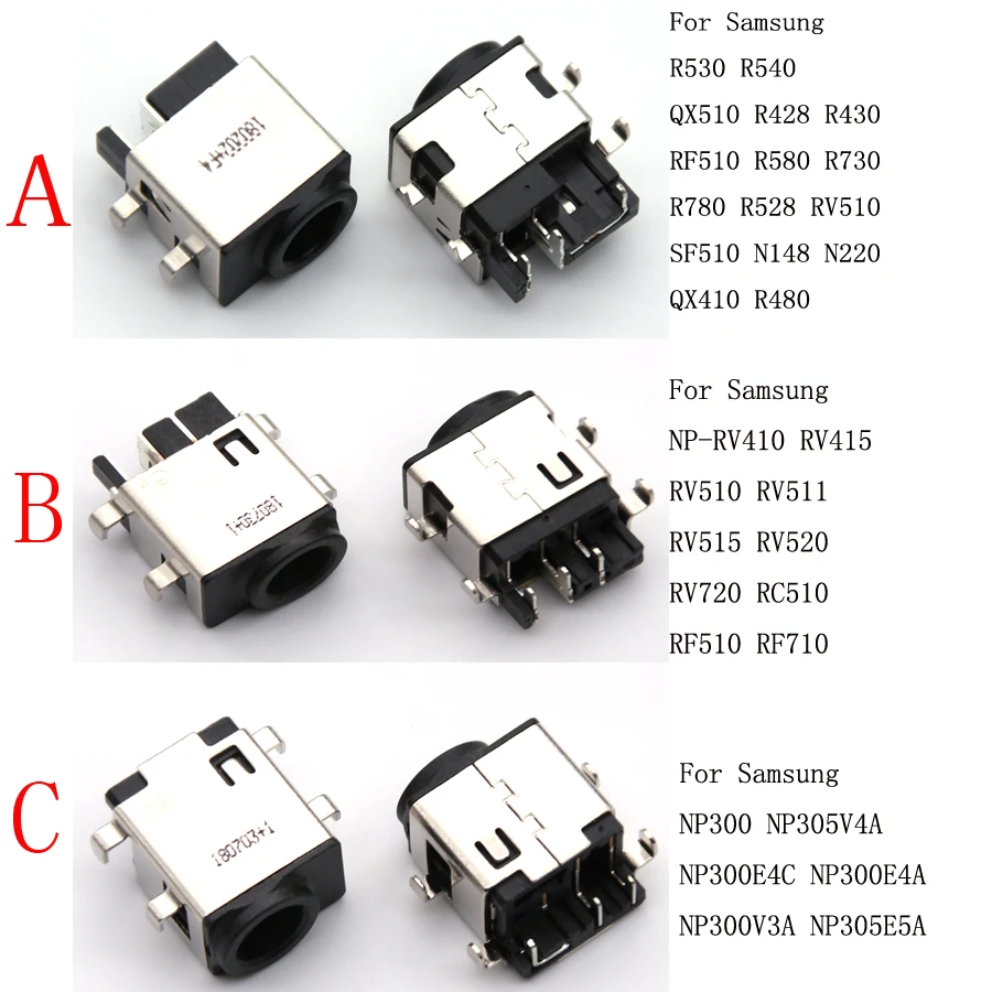 2 шт. разъем питания постоянного тока для Samsung RV411 RV515 RV420 RC512 RV511 RV510 RV509 R530 R540 QX510 R428