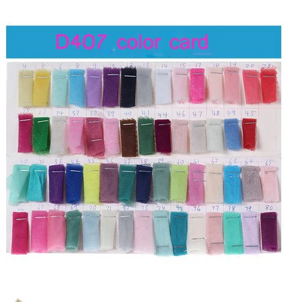 D407 Color Card Сетка мягкая ткань цвет карты номер продукта P045 и номер D407 цвет карты макет образец 001 - Цвет: D407 Color Card