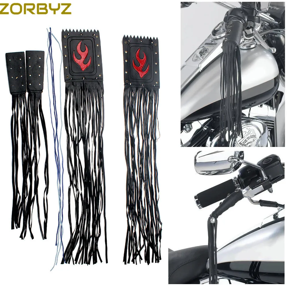 ZORBYZ 1 комплект мотоциклетные черные Пламя искусственная кожа ручка рычаг крышка