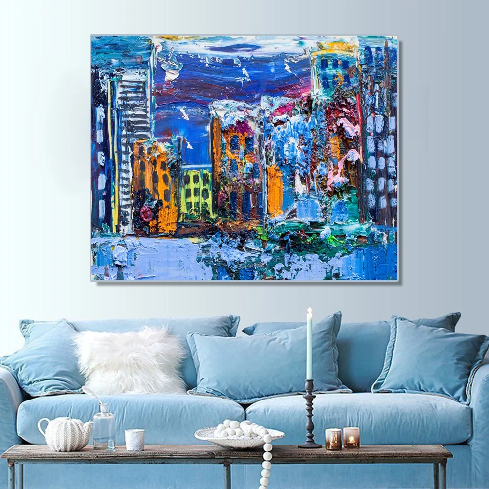 

Abstract Canvas Painting Nordic Colorful City Posters and Prints Wall Picture for Living Room Kids Room Decoration Home Decor