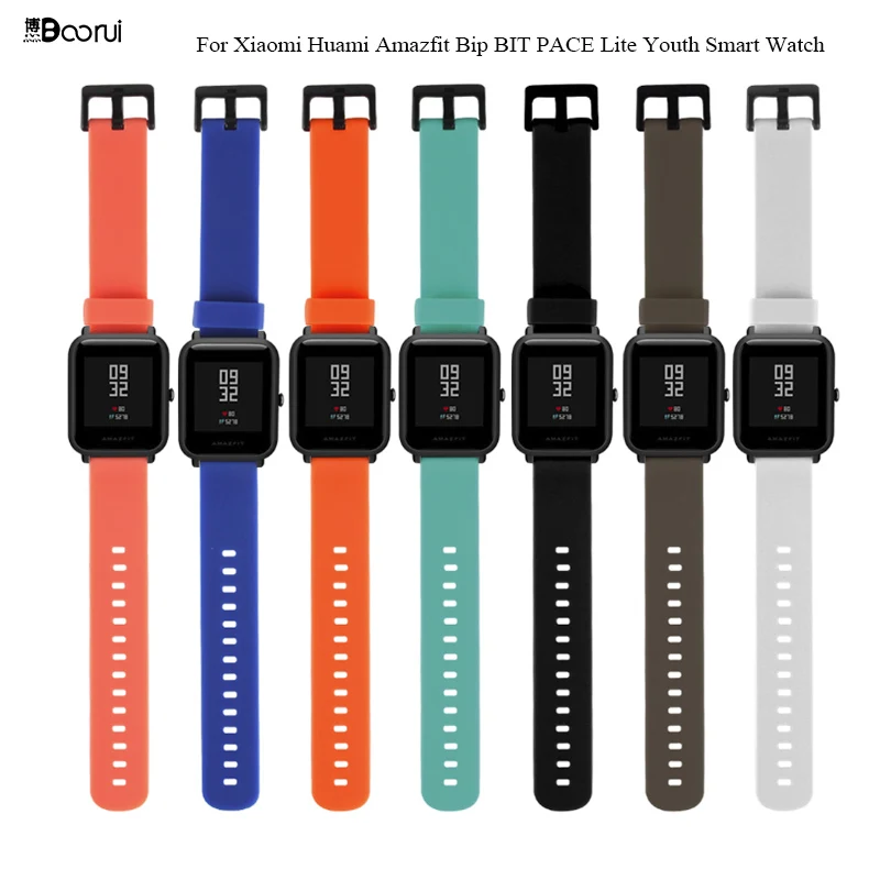BOORUI силиконовый ремешок для huami Amazfit Bip PACE Lite Smartwatch Браслет умные часы аксессуары с модными цветами