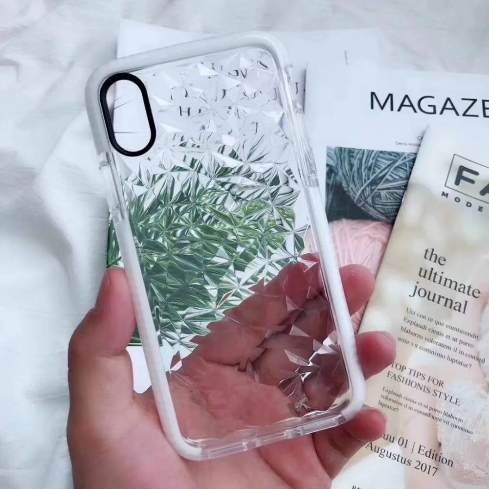 GABOOM Мягкие TPU прозрачный Diamond Форма телефон чехлы для iPhone 7 Чехол 8 6 6s Plus X 10