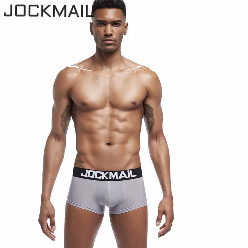 Мужские хлопковые трусы боксеры ледяной шелк нижнее белье мужчины с низкой талией U pouch сексуальные дышащие