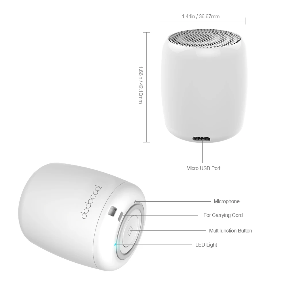 Dodocool беспроводной Bluetooth динамик со встроенным микрофоном селфи пульт дистанционного управления затвором для телефона для iPhone X 8 Xiaomi Phone