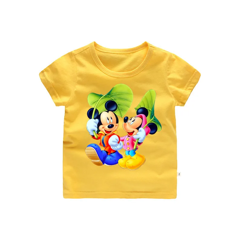 Футболка с Микки Маусом из мультфильма От 2 до 12 лет хлопковая одежда летняя