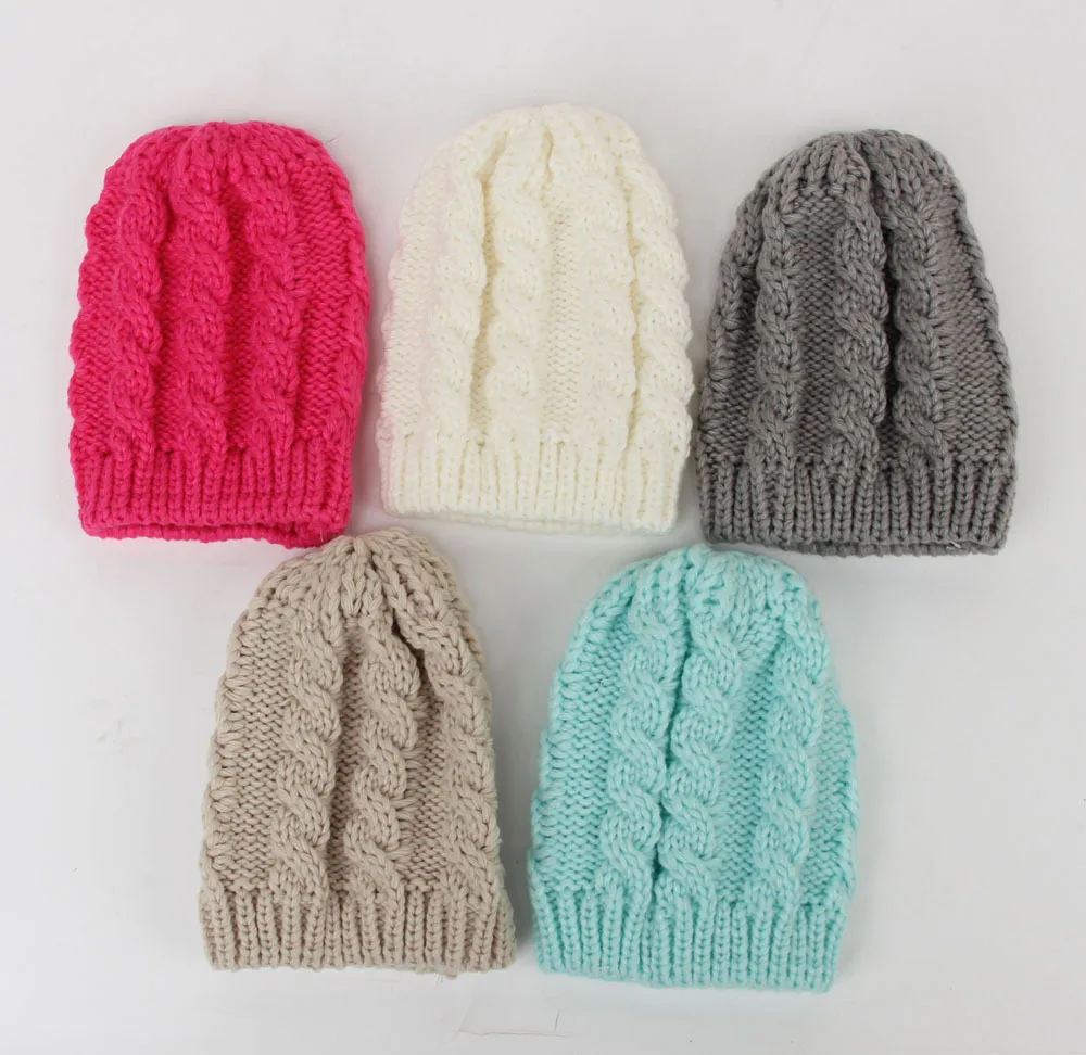 Newborn Hat warm winter baby wool hat hedging boy and girl small cap Cable Knit Beanie hats newborn photography props | Детская одежда