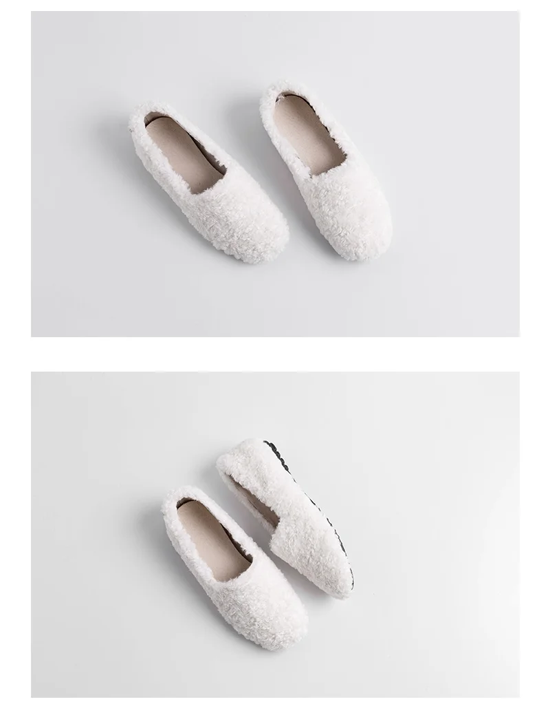 winter women real sheep fur loafers curly furry soft casual flat snow vacation non-slip cute young ladies luxury fashion shoes
