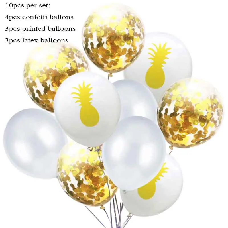 Pineapple balon Фламинго воздушные шары на день рождения металлические Фламинго вечерние конфетти для воздушного шара балон ананас день рождения деко Гавайская тропическая Globos XN - Цвет: Pineapple balon
