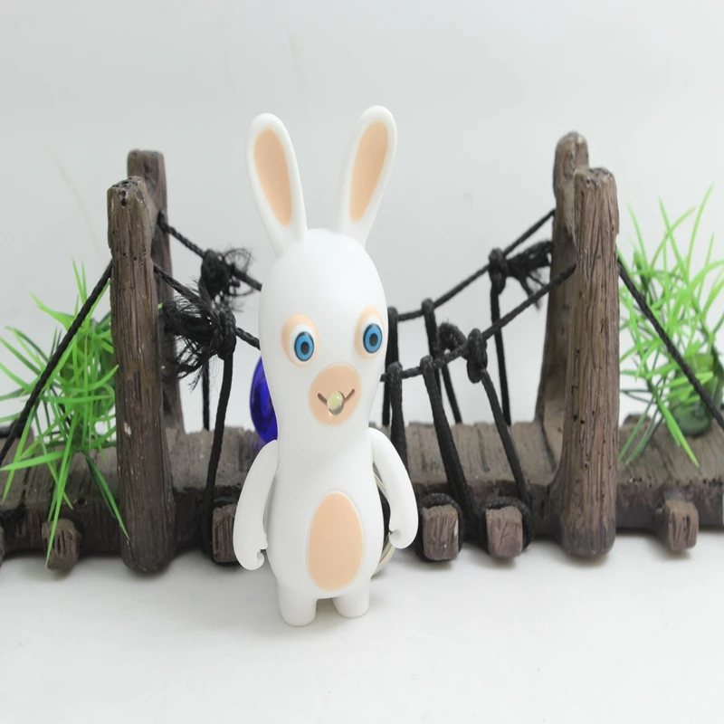 Супер-модные rabbdids сумасшедший Кролик брелок для ключей Светодиодные Брелки звук
