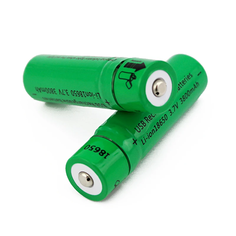 Низкая цена 3,7 V 18650 3800mAh литий-ионная USB аккумуляторная батарея USB интеллектуальная ячейка DC-Charging(1 шт