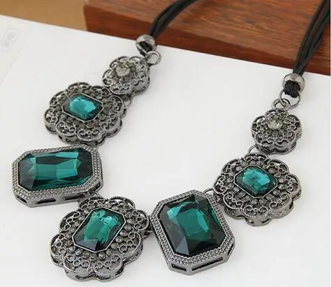 MX0241 Прилив металлические дорогостоящие gem краткое ожерелье Аксессуары кулон Черный Камень Кожа Геометрическая Кожаный ошейник ожерелья