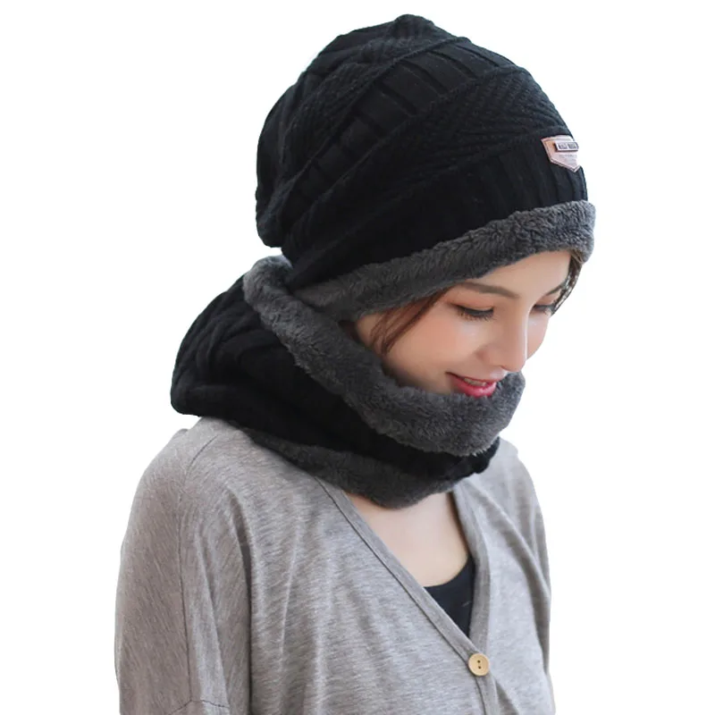 Оптовая продажа 2 шт. вязаный шарф для мальчиков и девочек шапка грелки шеи Зима