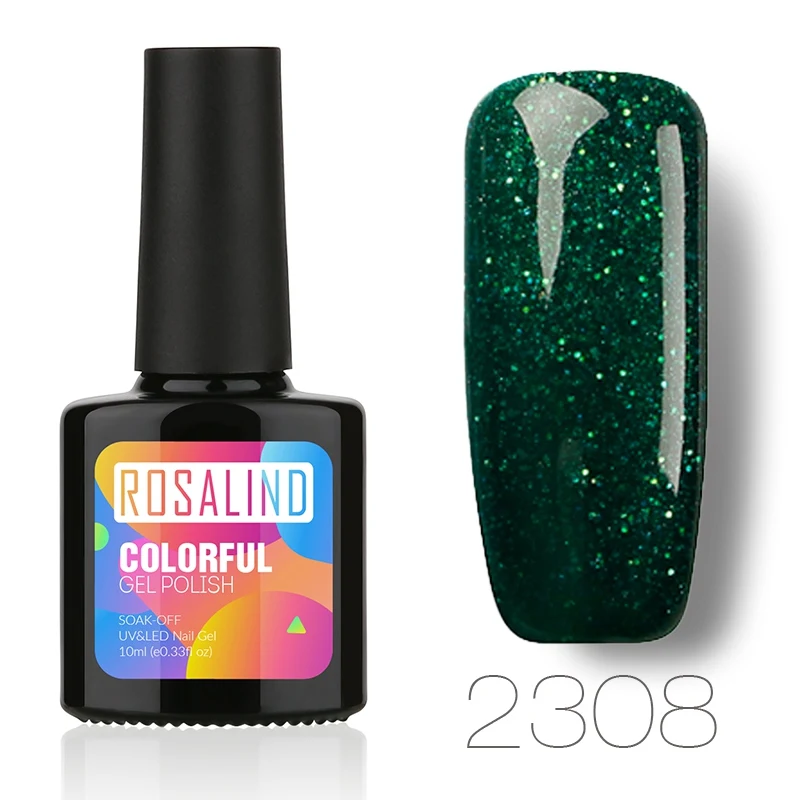 2308 ROSALIND УФ светодиодный Гель-лак для ногтей голубой бриллиант лак для ногтей долговечный Гель-лак замачивающийся лак для ногтей мерцающий цветной - Цвет: 2308