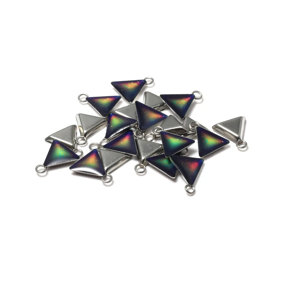 Size 10x11mm 5 шт кулон круглый ретро из нержавеющей стали с душевным цветом сердце с душевным теплым ожерельем кулон - Окраска металла: Size 10x11mm