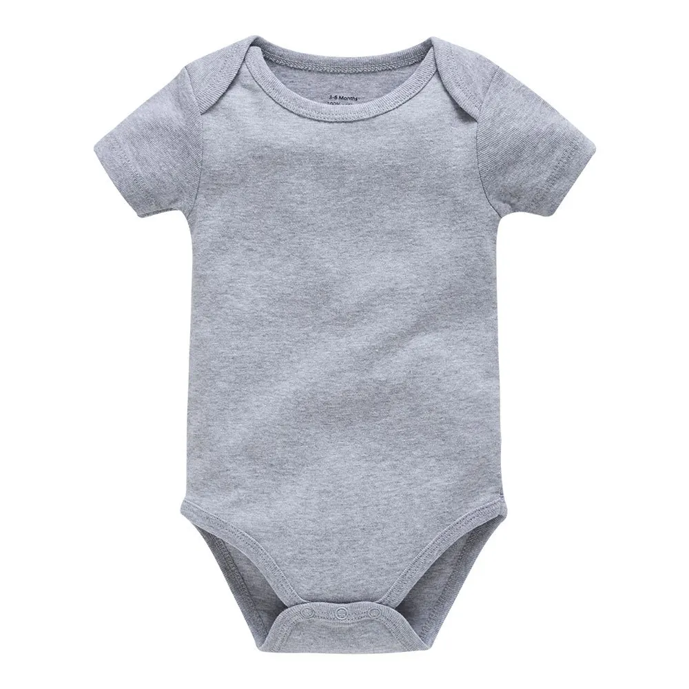 light gray 1 шт девочек боди для малышей хлопковая одежда малышей Мода милый короткий рукав Топы комплекты новорожденных - Цвет: light gray