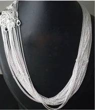 

Оптовая продажа, 20 шт./лот, серебряный цвет, 1 мм, Rolo Chain18 дюймов, M925 серебро, цветная Женская цепочка, ожерелье для подвески, M925 ювелирные издел...