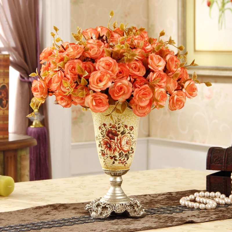 28 см высота Европейский ретро Дворцовая ваза украшение для гостиной свадебный