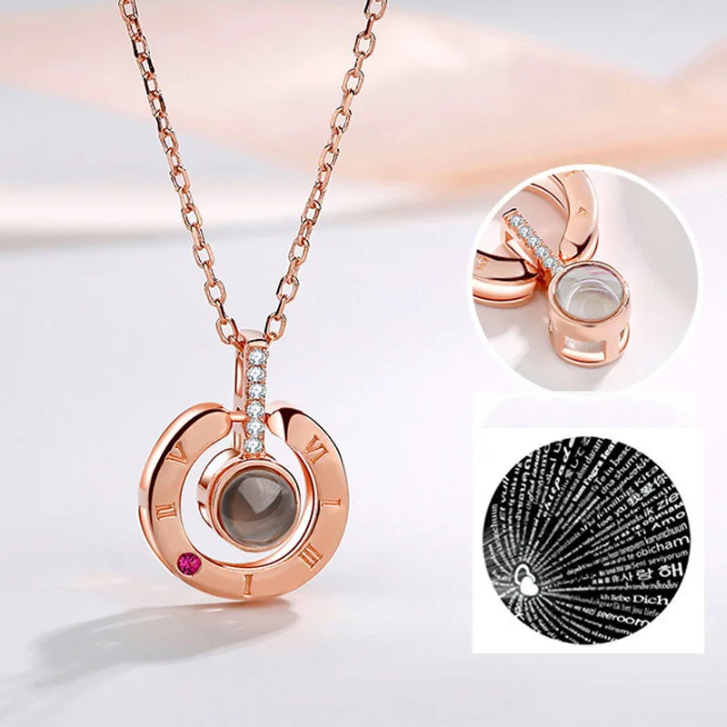 Романтичное милое ожерелье с надписью я люблю тебя в 100 различных языках золото