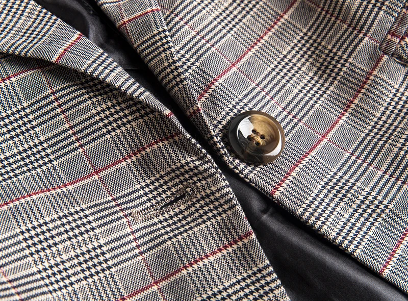 

Retro chic small suit jacket spring and autumn new Hong Kong style Slim women's high-end lattice suit women blazers