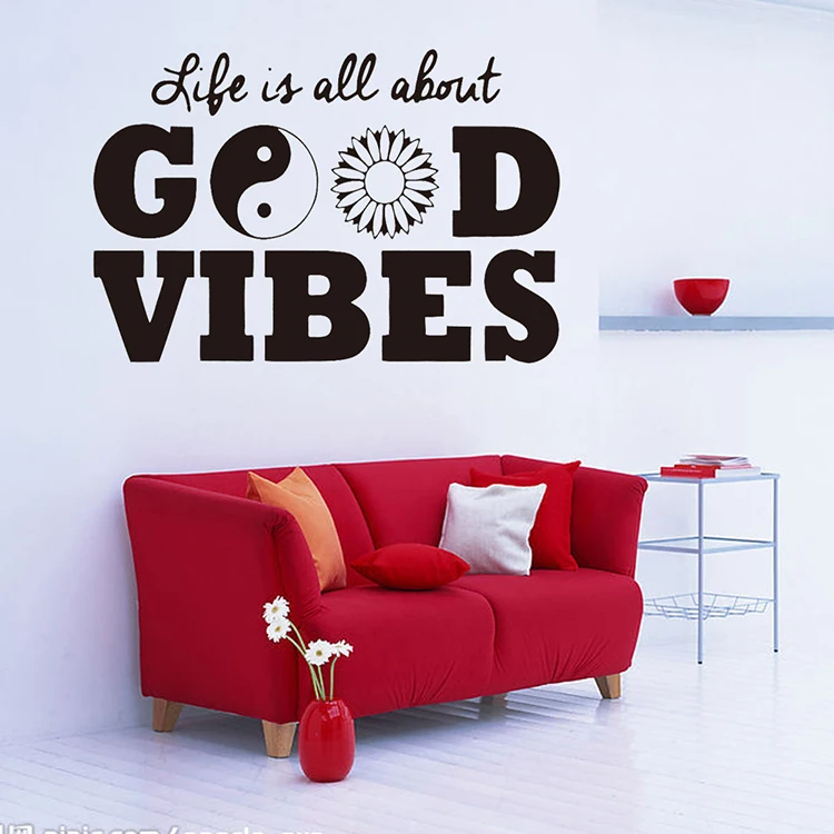 Life is all about good vibes виниловые наклейки на стену домашний декор diy искусство роспись
