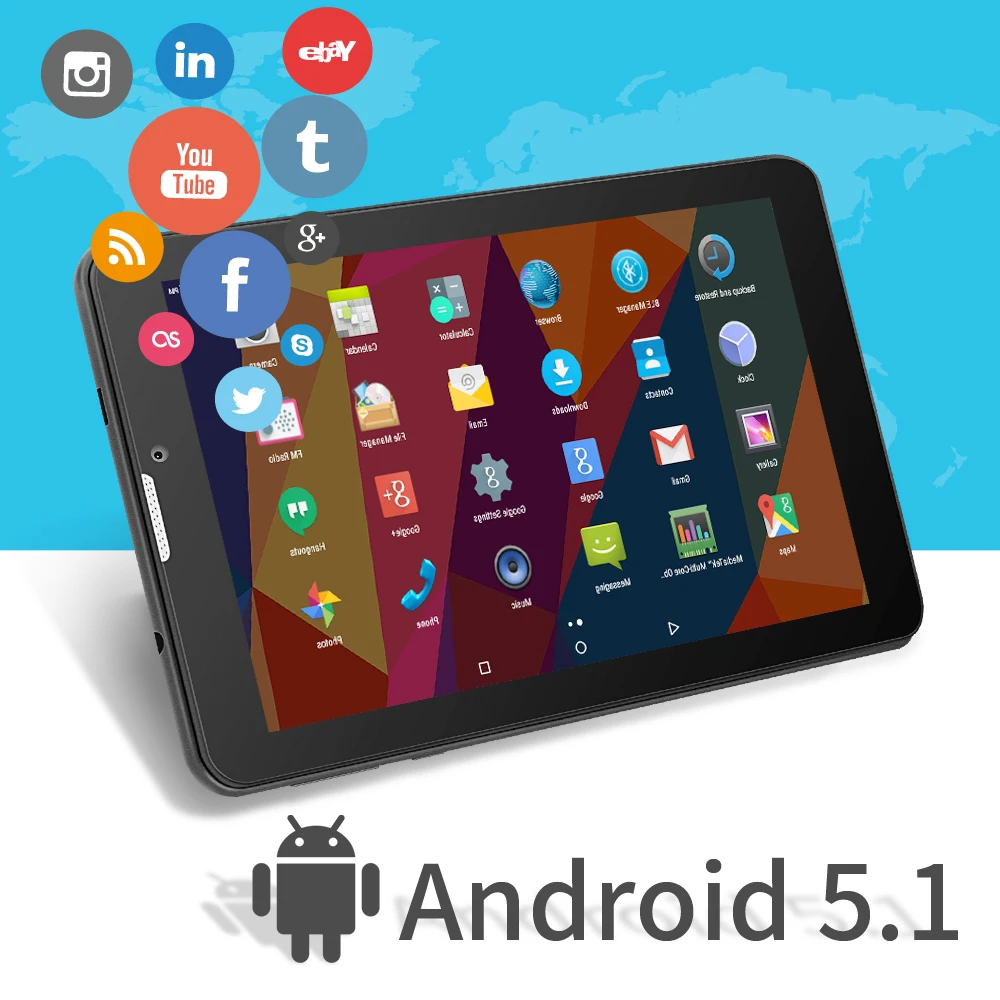 Новое поступление 7 дюймов E706 планшетный ПК Android 5,1 сенсорный экран 1024*600 планшеты с двойной камерой четырехъядерный WiFi/Bluetooth(черный