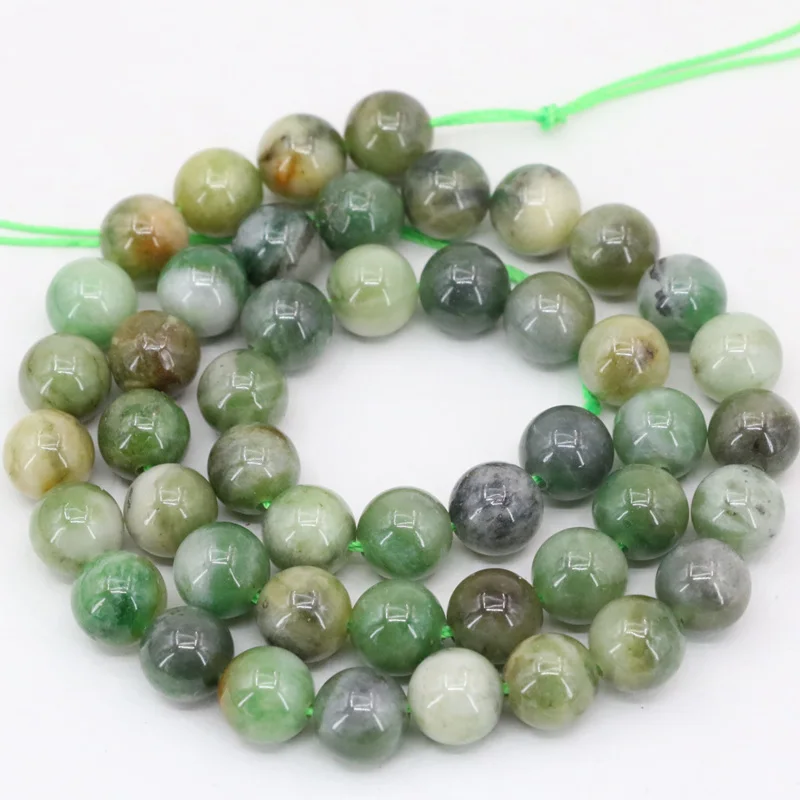 New green 6mm 8mm 10mm round natural Africa stone jades loose beads jaspers for jewelry making findings accessories 15&quot B3472 |