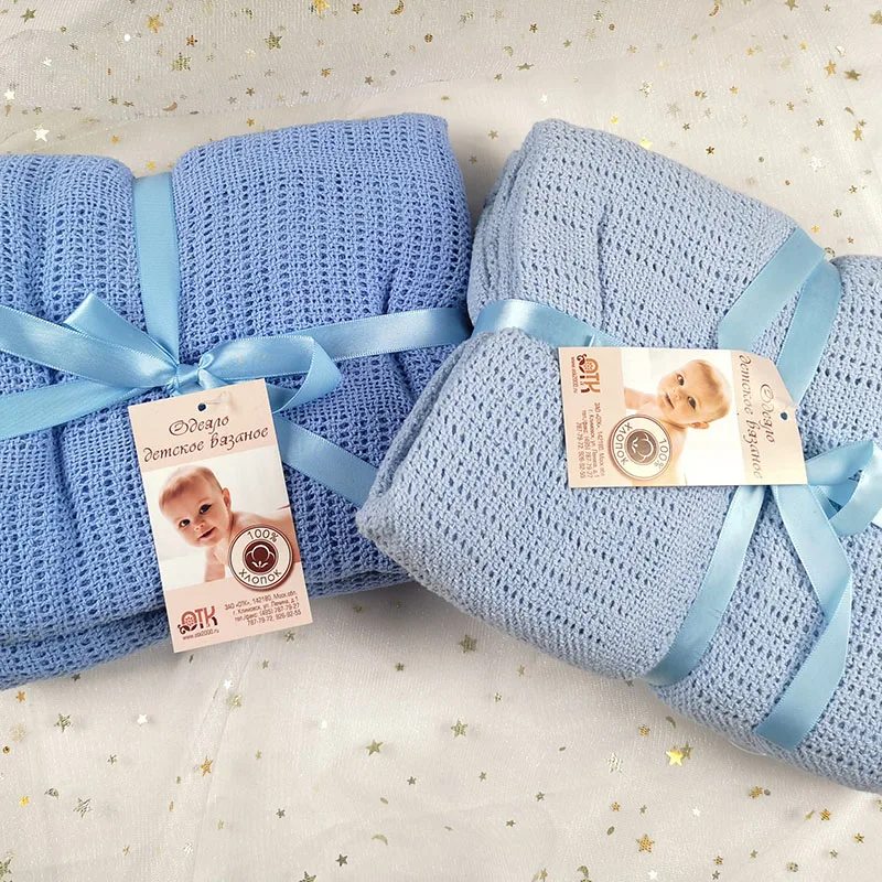 Hot Sale 100% Cotton Baby Knitted Breathable Props Blanket Kids Sleeping Hole Wrap Blankets cotton blanket For Summer | Мать и ребенок