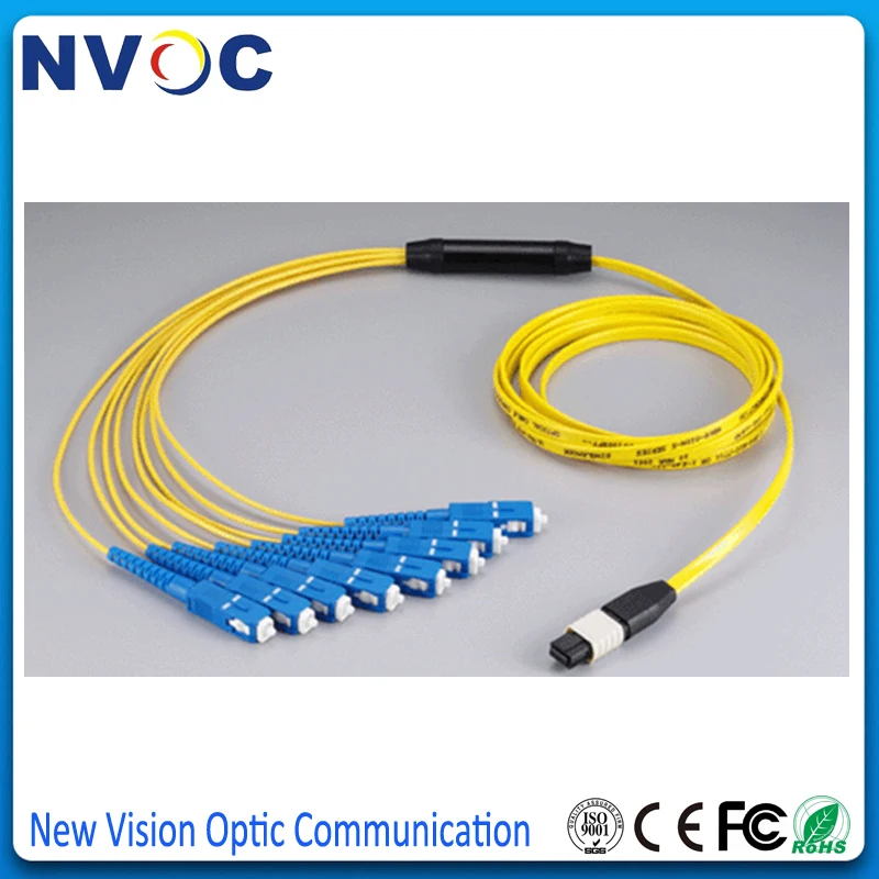 MPO/APC штекер (Nissin) 12xLC 2 0 мм Fanout волоконный патч корд для QSFP + SR 3 12C G657A1 Mini желтый LSZH