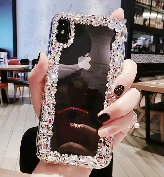 Роскошные средства Капа Bling алмаз горный хрусталь кристалл чистый мягкий чехол для iPhone 11 pro max X XS MAX XR 8 7 6 Plus 5S Coque