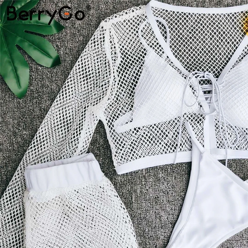 BerryGo сексуальный треугольный пуш ап комплект бикини купальники женские с высокой