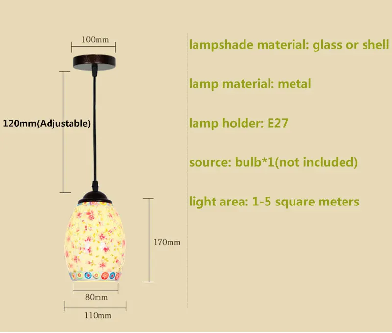 Подвесной Светильник Тиффани в средиземноморском стиле богемном для столовой