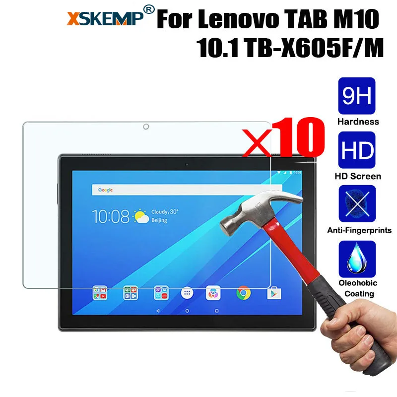 XSKEMP 10 шт. оптовая продажа покрытие экрана планшета для Lenovo TAB M10 1 TB X605F/M 0 3 мм