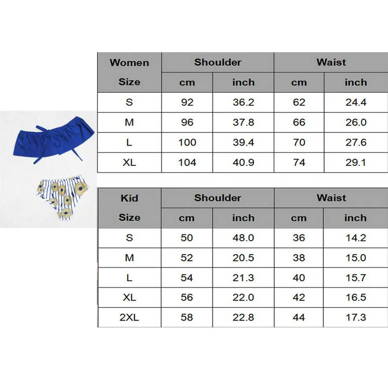 Семейные комплекты для мамы и дочки женские бикини с открытыми плечами оборками